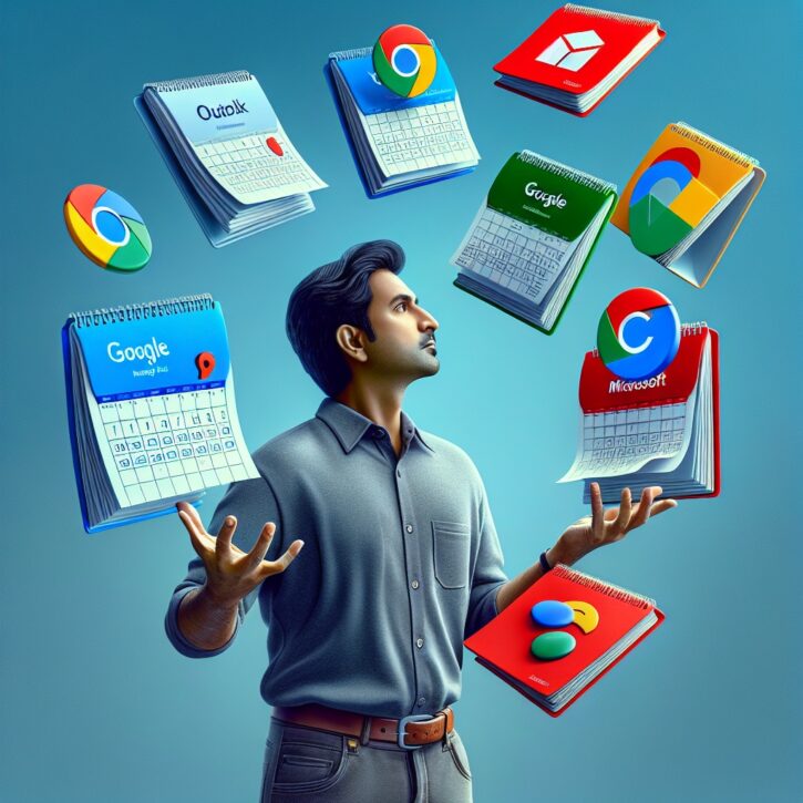 Person,Juggling,4,Calendars,Labeled,Outlook,,Google,,,Microsoft